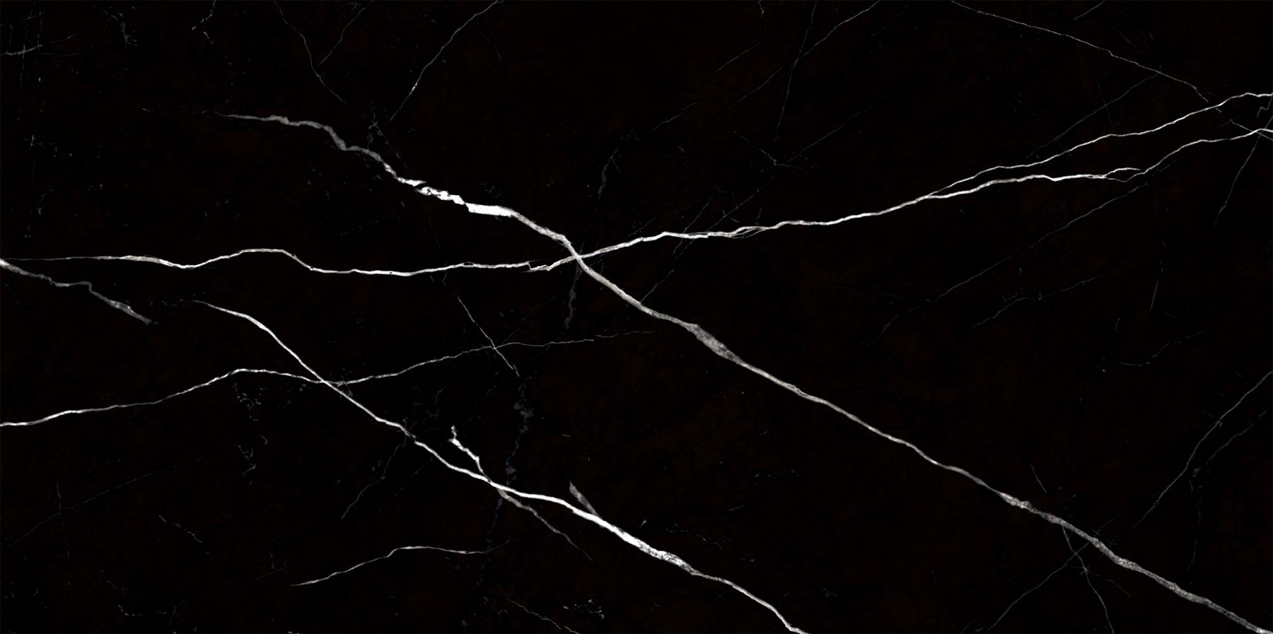Super Glossy Finish DR Super Gloss Marquina Black Vitrified tile 600x1200 mm