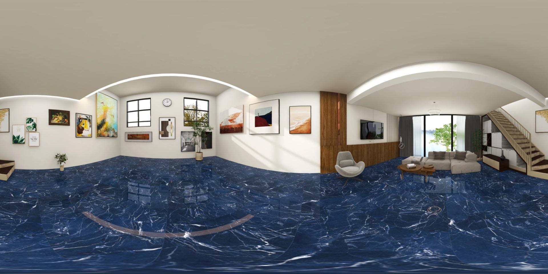 Super Glossy Finish Super Gloss Marquina Blue Glazed Vitrified Tiles 600x1200 mm