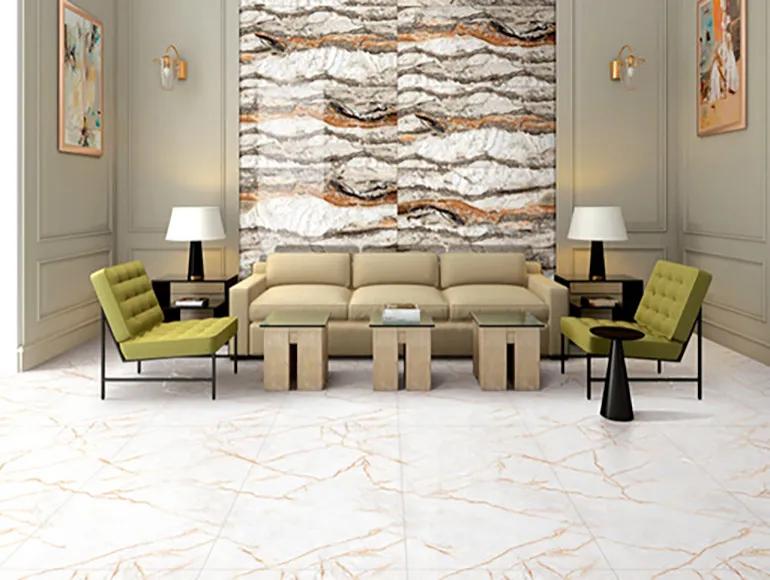 Super Glossy Finish Super Gloss Orobico Marble Glazed Vitrified Tiles 600x1200 mm
