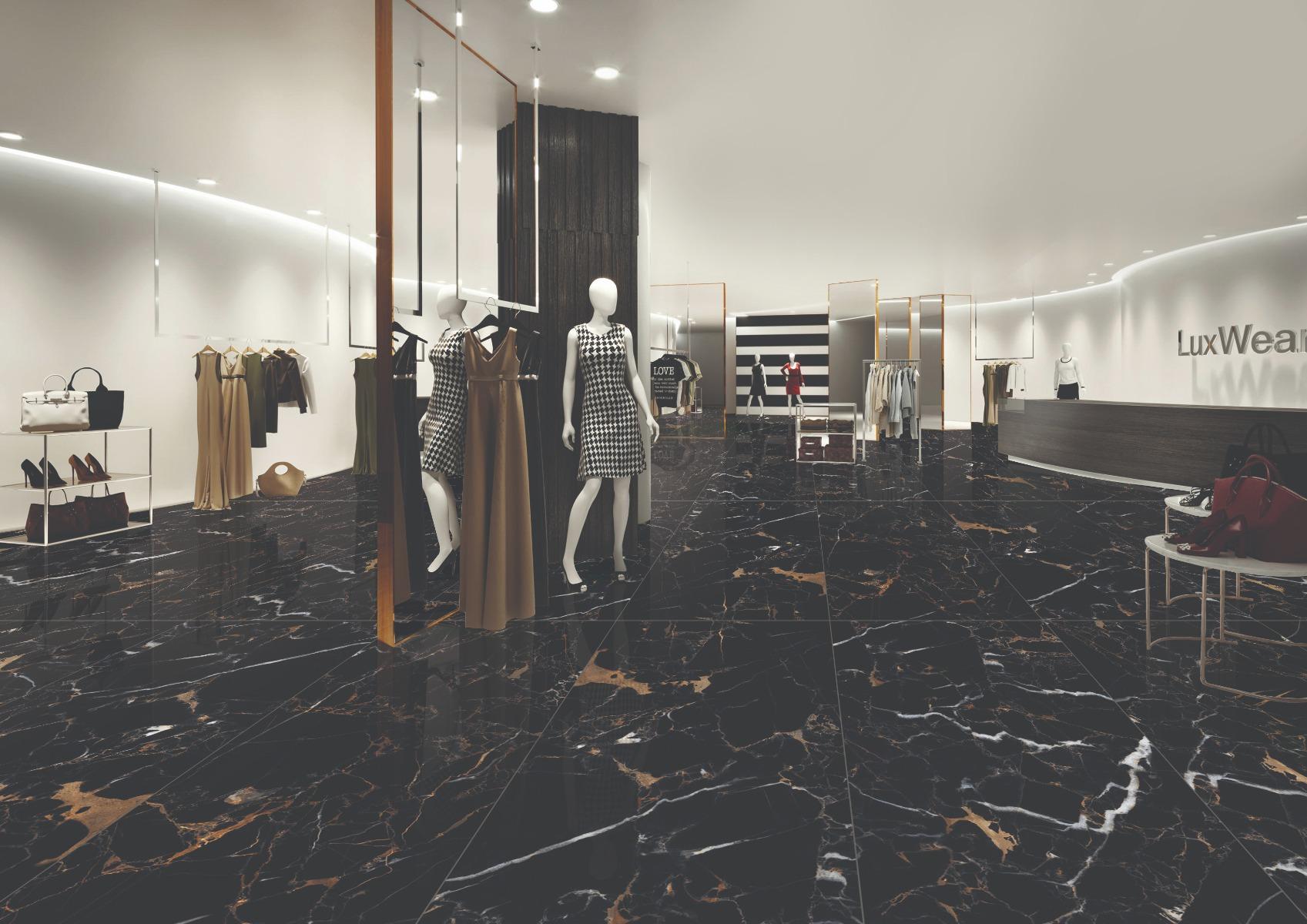 Super Glossy Finish Super Gloss Portoro White Vein Marble Glazed Vitrified Tiles 800x1600 mm