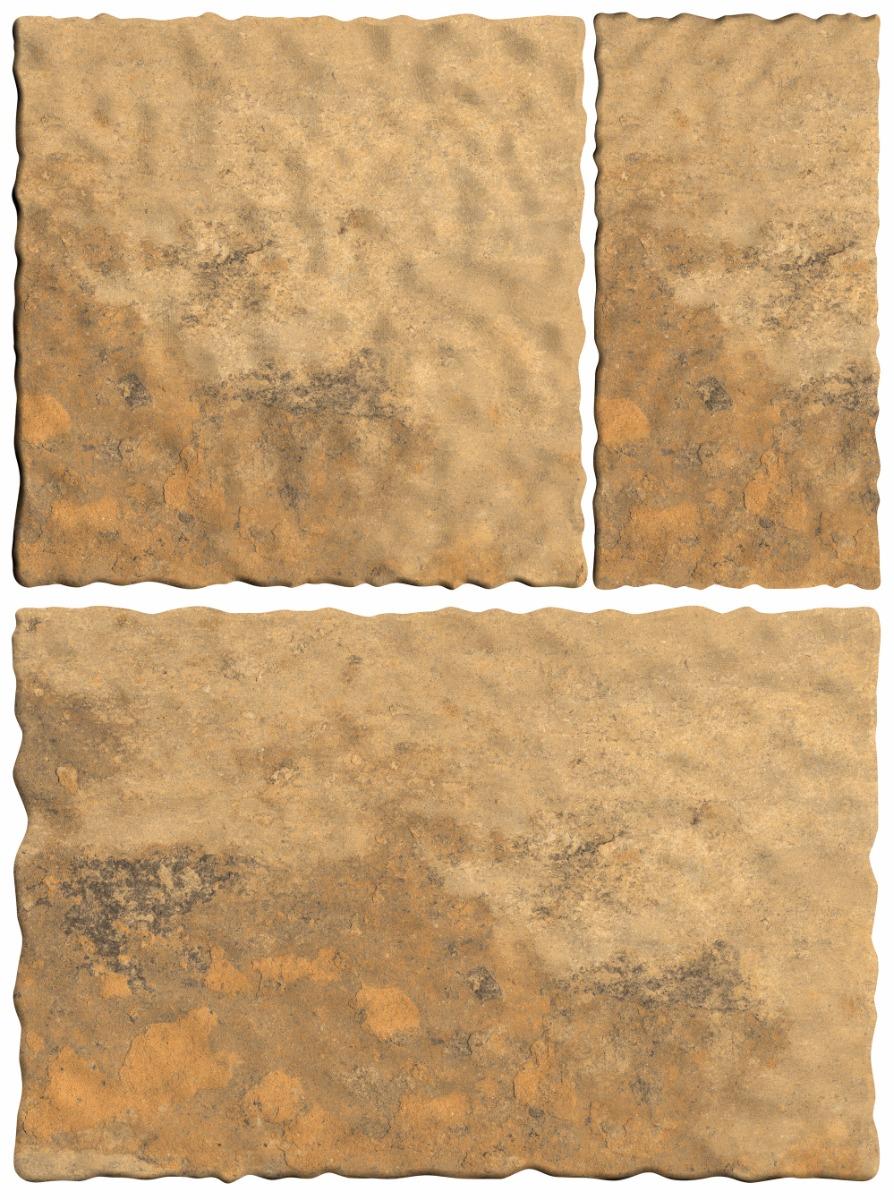 Matte Finish Tan Wavy Edge Modular Vitrified tile 455X305, 305X305,155X305 mm