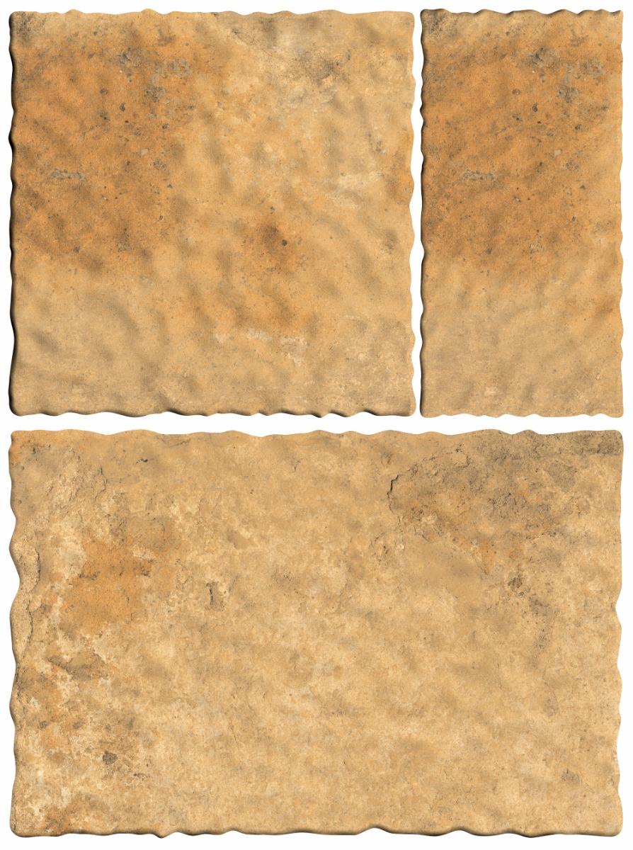 Matte Finish Tan Wavy Edge Modular Vitrified tile 455X305, 305X305,155X305 mm