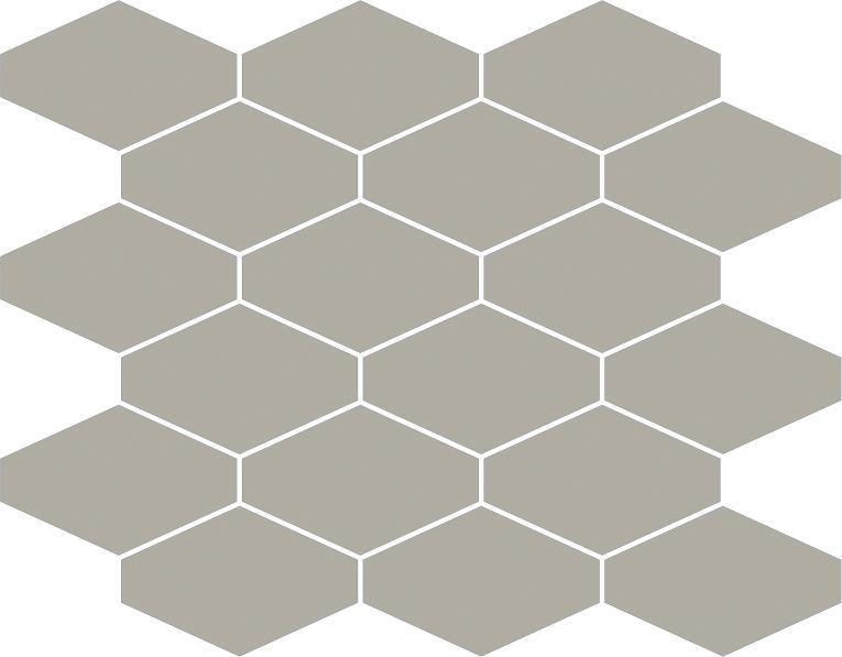 Glossy Finish Taupe Gloss Elongated Hexa Ceramic tile 265x292 mm