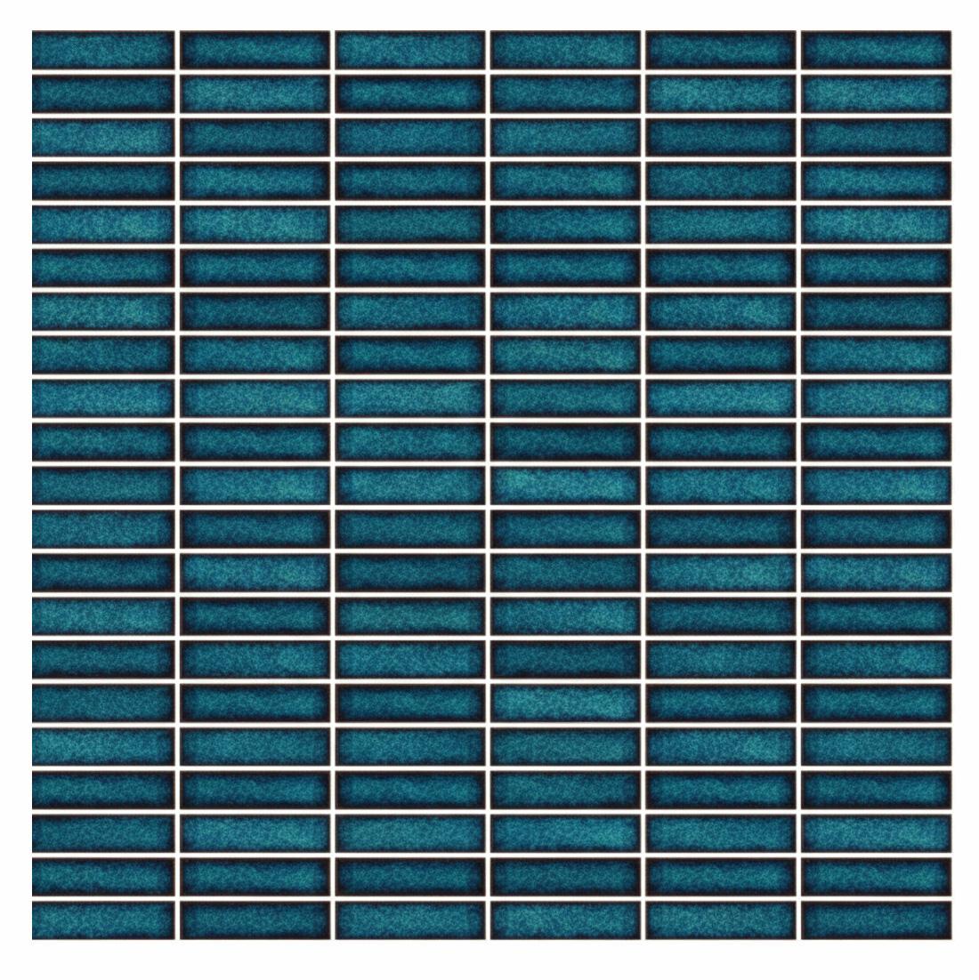 Glossy Finish Teal Blue Gloss 3D Grid Stacked Brick Ceramic tile 285x300 mm