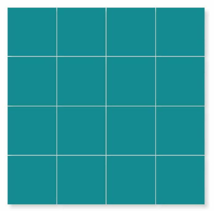 Glossy Finish Teal Blue Gloss 4by4 Square Ceramic tile 298x298 mm