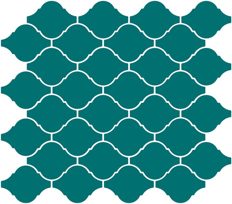 Glossy Finish Teal Blue Gloss Arabesque Ceramic tile 245x285 mm