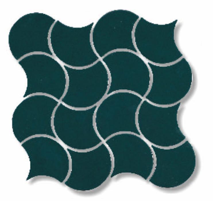 Glossy Finish Teal Blue Gloss Fishscale Waves Ceramic tile 272x272 mm