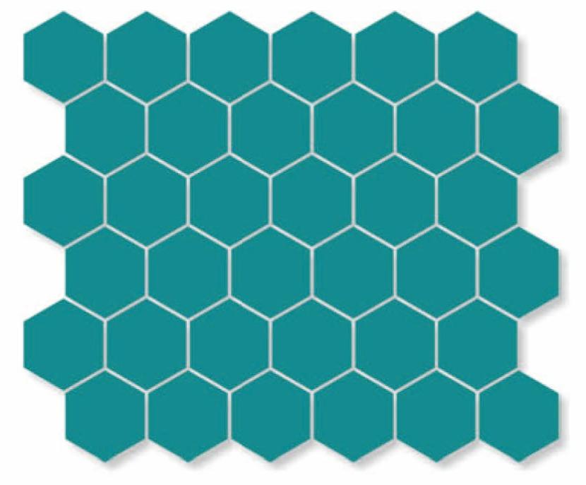 Glossy Finish Teal Blue Gloss Honeycomb Ceramic tile 277x322 mm