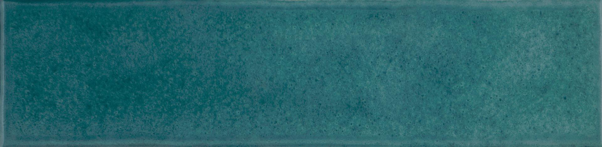 Glossy Finish Teal Blue Gloss Fresco Subway Ceramic tile 65x260 mm