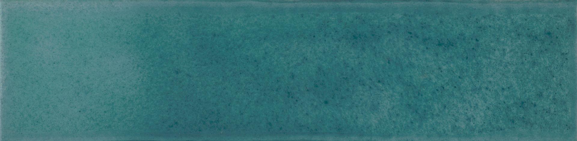 Glossy Finish Teal Blue Gloss Fresco Subway Ceramic tile 65x260 mm