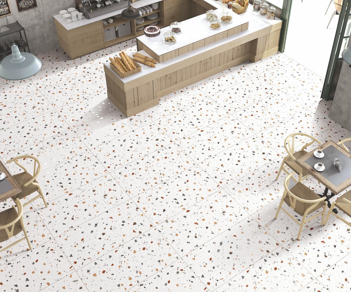 Carving Matte Terrazzo White Carving Porcelain tile 600x1200 mm