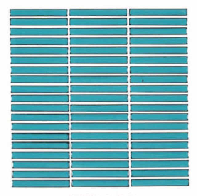 Glossy Finish Turquoise Gloss 3D Stacked Bone Ceramic tile 285x300 mm