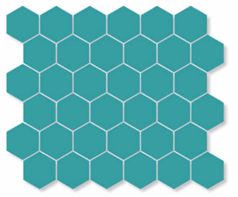 Glossy Finish Turquoise Gloss Honeycomb Ceramic tile 277x322 mm