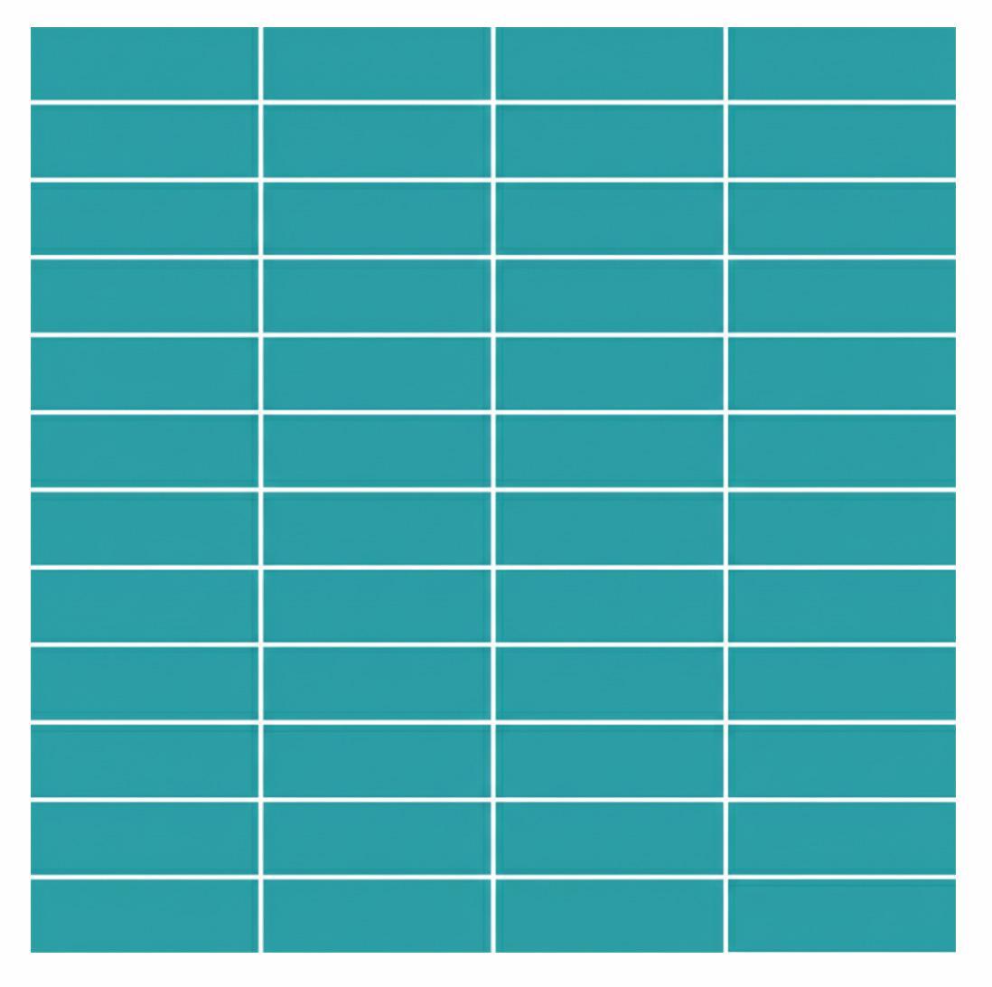 Glossy Finish Turquoise Gloss Stacked Brick Ceramic tile 298x298 mm