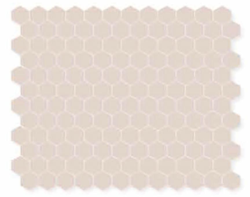 Glossy Finish Vanilla Gloss Mini Hexagon Ceramic tile 255x295 mm