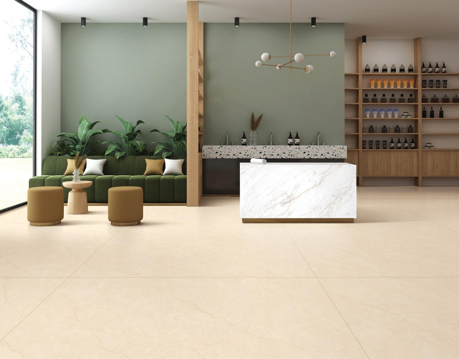 Matte Finish Vanilla Marfil Lushsoft Glazed Vitrified Tiles Floor Tiles