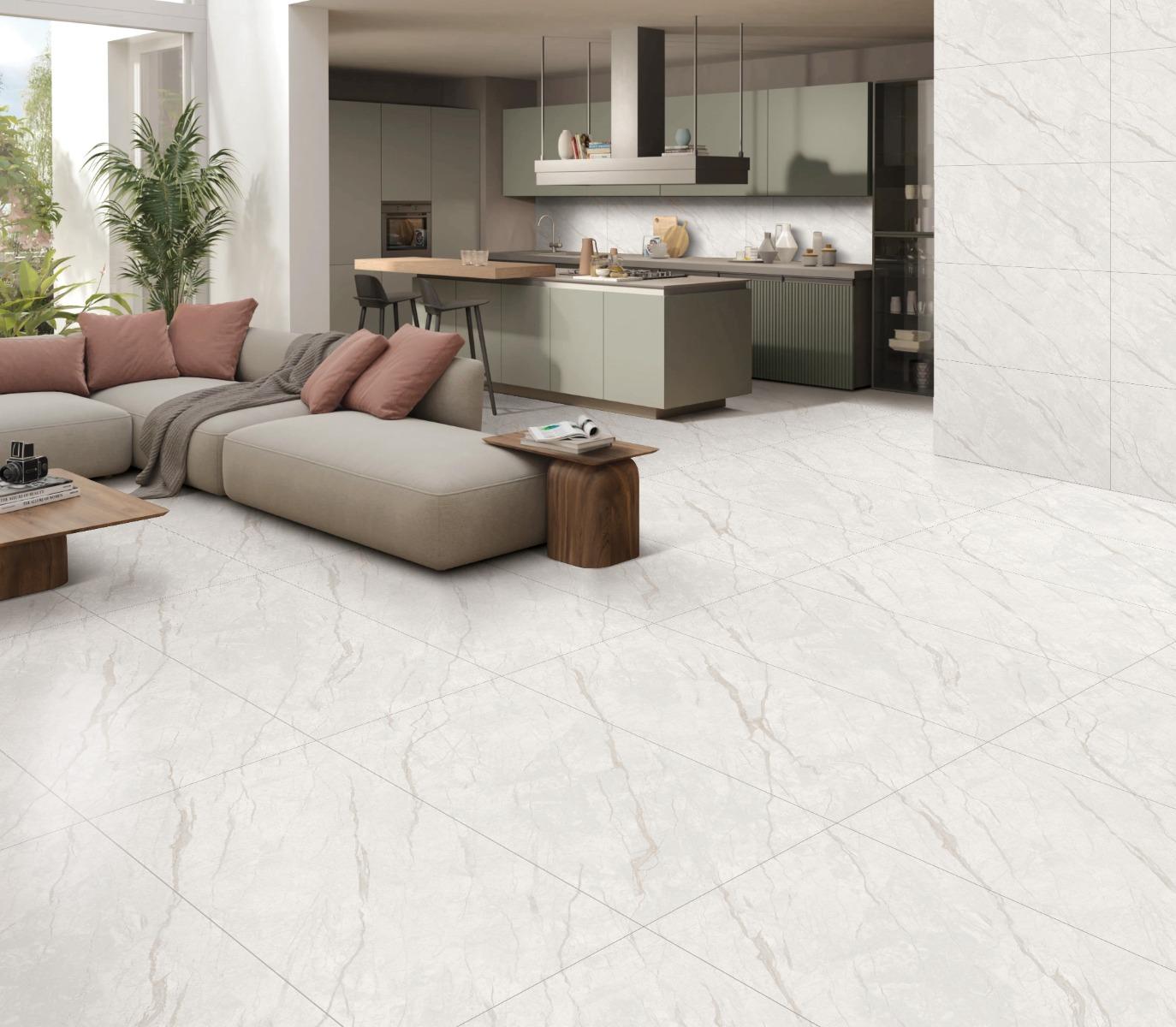 Matte Finish Verona Bianco Endless Silktouch Glazed Vitrified Tiles 600x1200 mm