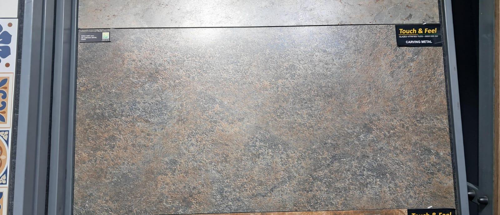 Matte Finish DR Carving Metal Jungi Glazed Vitrified Tiles 600x1200 mm