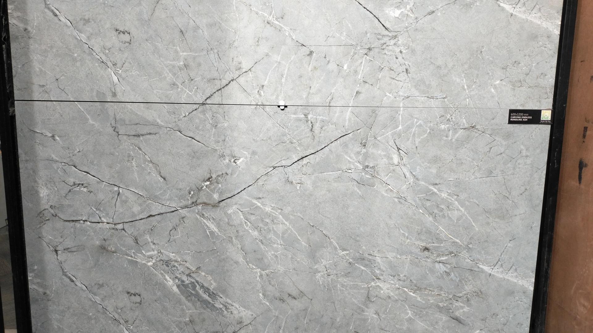 Matte Finish DR Carving Endless Rondline Ash Glazed Vitrified Tiles 600x1200 mm