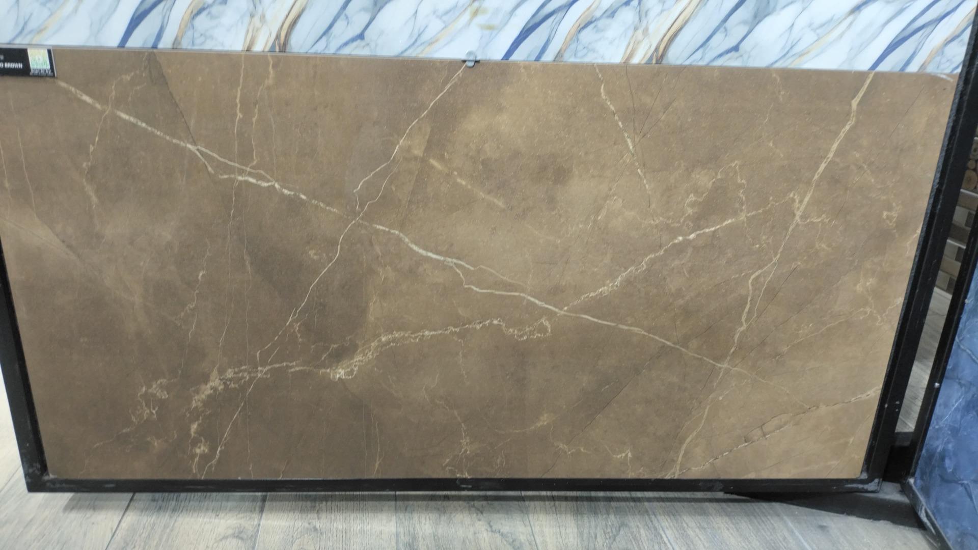 Glossy Finish PGVT Monaco Brown Vitrified tile 600x1200 mm