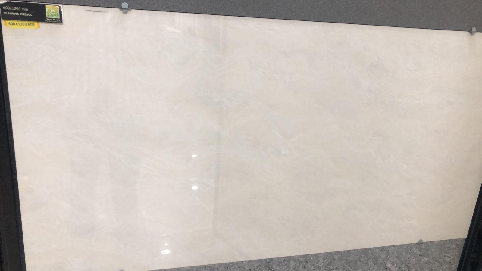 Glossy Finish Seawave Creama Vitrified tile 600x1200 mm