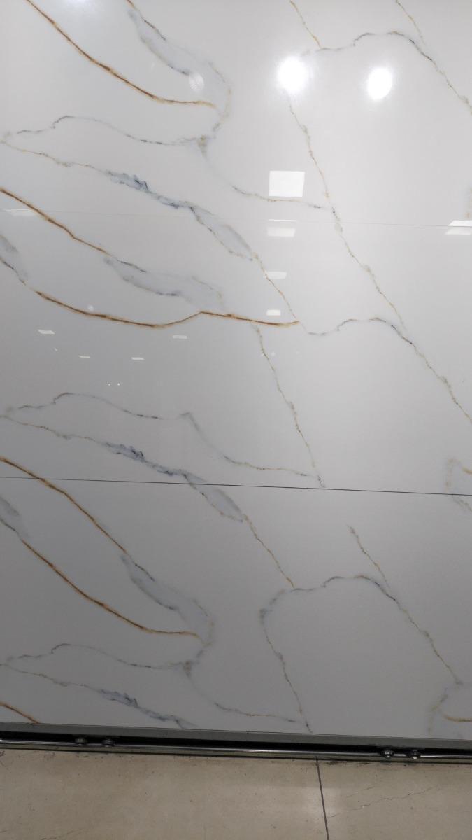 Glossy Finish DR Gloss Endless Carara Line Glazed Vitrified Tiles 600x1200 mm