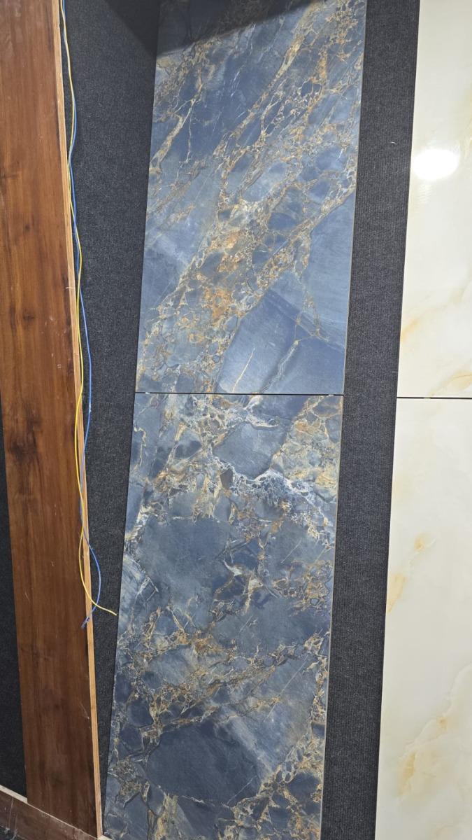 Glossy Finish DR PGVT Royal Opera Blue Glazed Vitrified Tiles 600x1200 mm