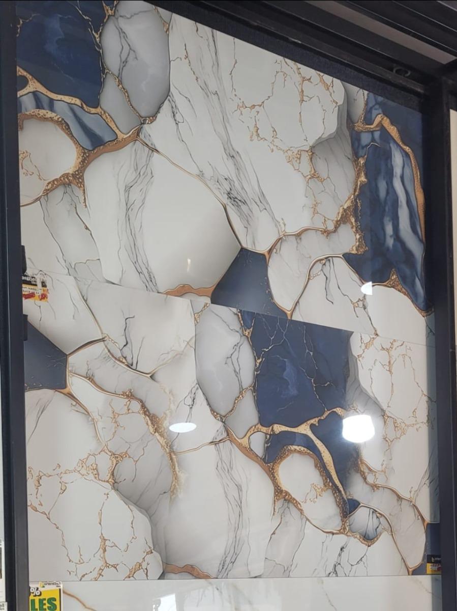 Glossy Finish DR Azul Aurelia Endless Gloss Glazed Vitrified Tiles 600x1200 mm