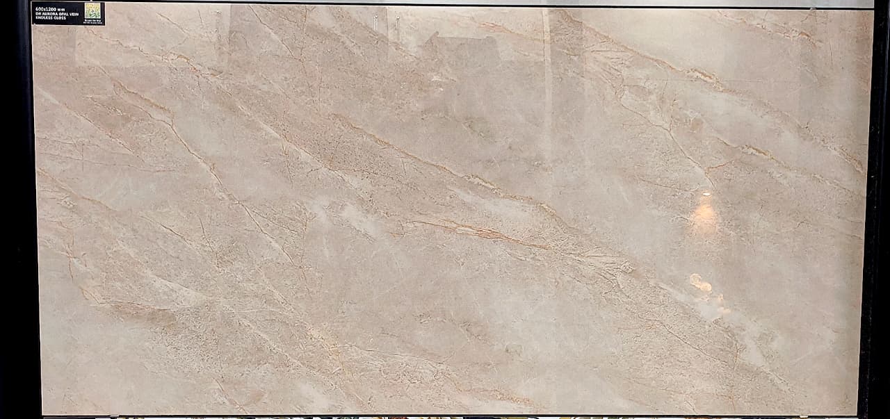 Glossy Finish DR Aurora Opal Vein Endless Gloss Glazed Vitrified Tiles 600x1200 mm