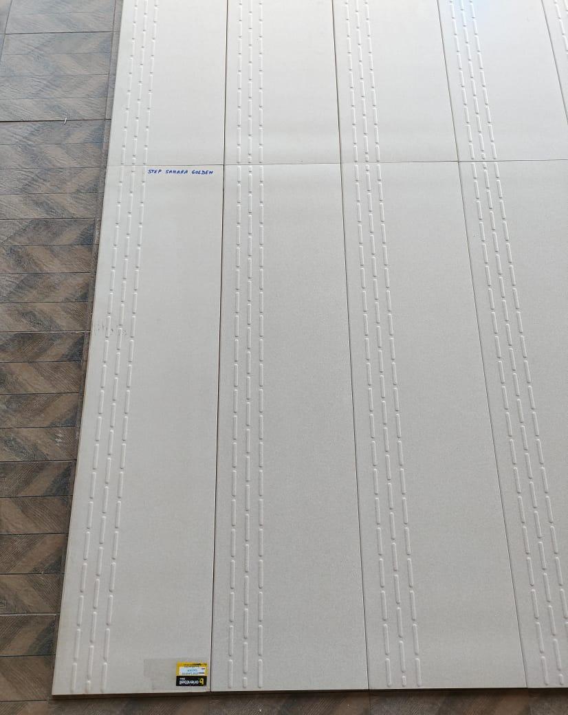 Matte Finish Step Sahara Golden Full Body Vitrified Tiles 300x1200 mm