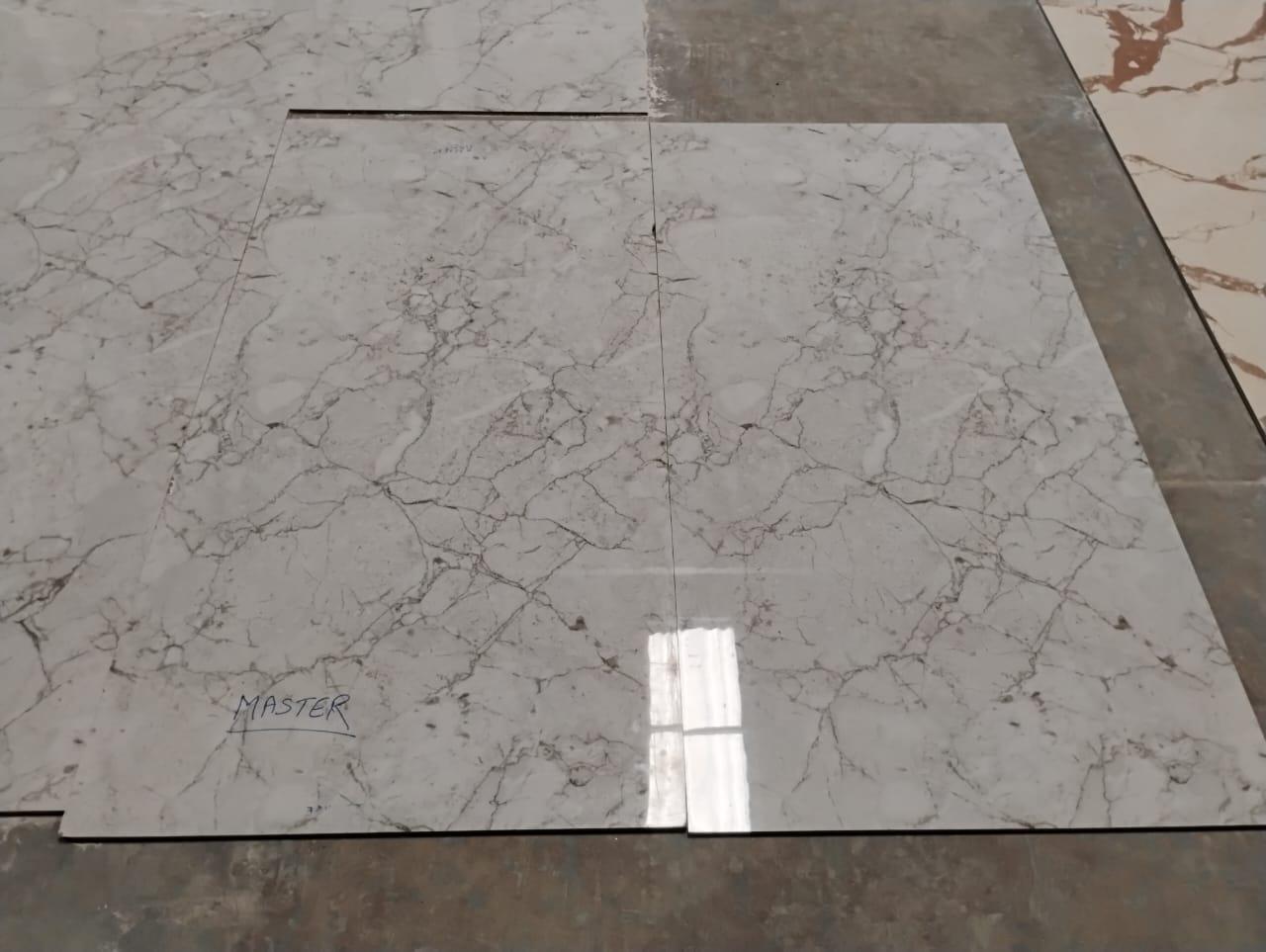 Glossy Finish  PGVT Endless Crackle Marble Grey  GVT Endless Tiles 800x1600 mm