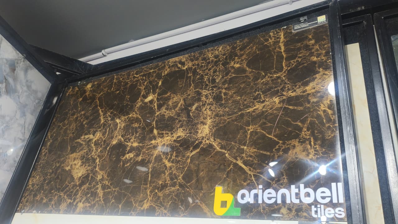 Super Glossy Finish DR Super Gloss Emperador Brown Glazed Vitrified Tiles 600x1200 mm