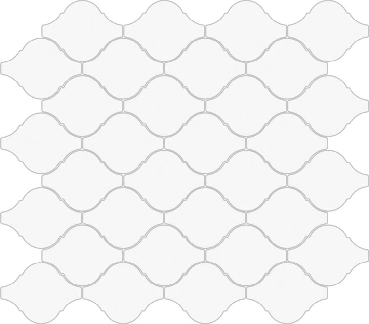 Glossy Finish White Gloss Arabesque Ceramic tile 245x285 mm