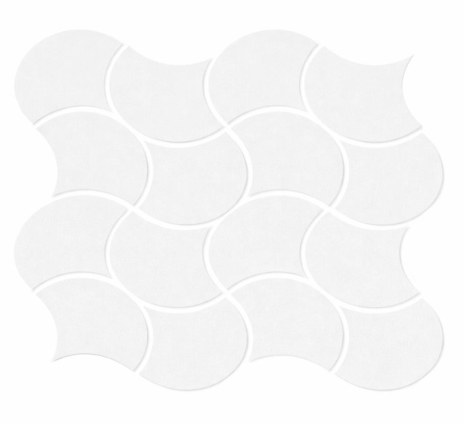 Glossy Finish White Gloss Fishscale Waves Ceramic tile 272x272 mm