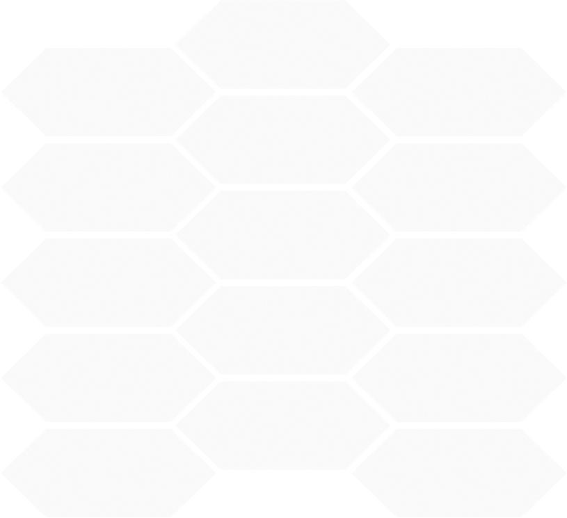 Glossy Finish White Gloss Picket Ceramic tile 258x288 mm