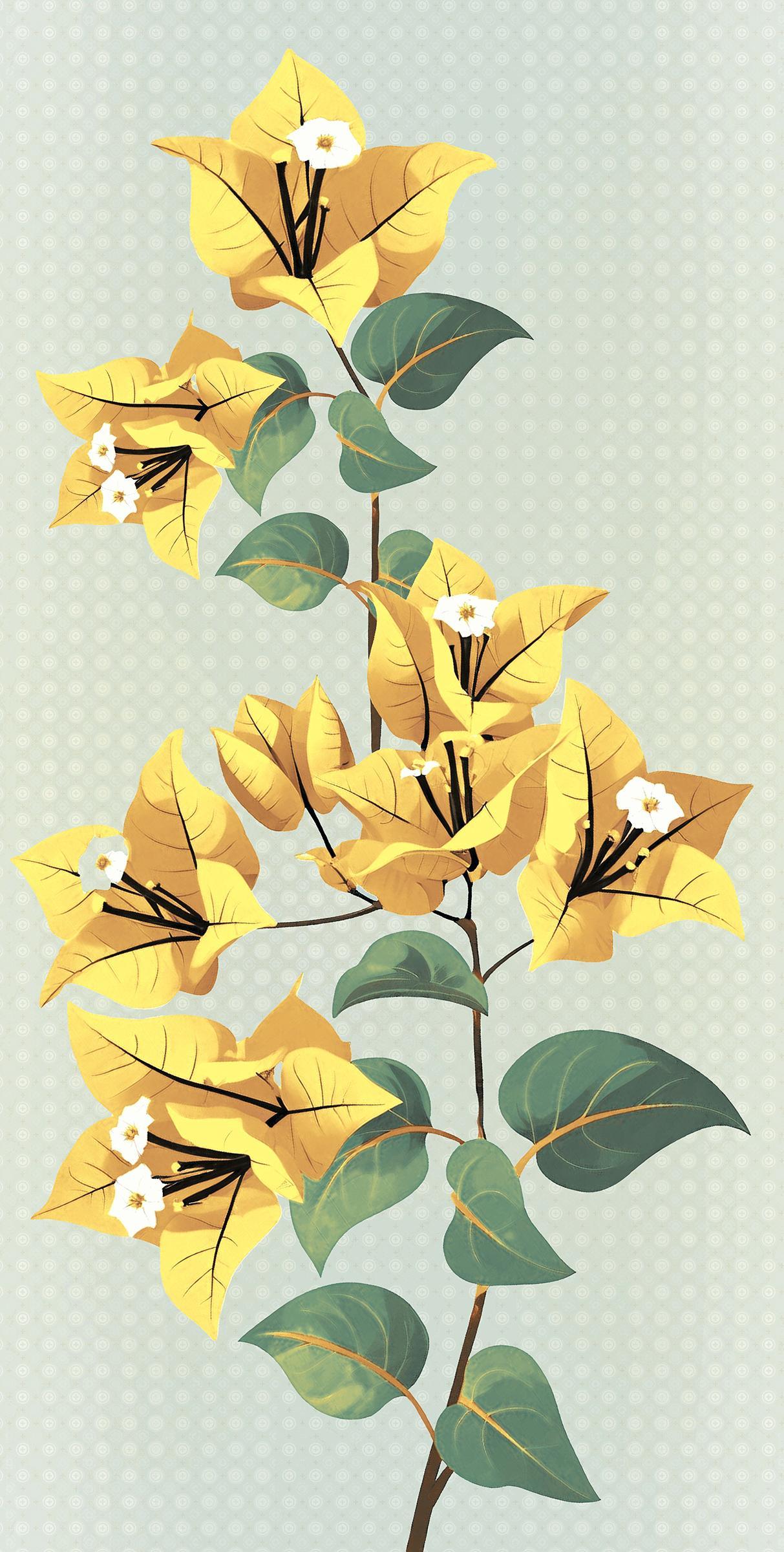 Carving Finish Yellow Blossom Carving Poster Glazed Vitrified Tiles 600x1200 mm