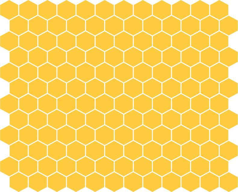 Glossy Finish Yellow Gloss Mini Hexagon Ceramic tile 255x295 mm