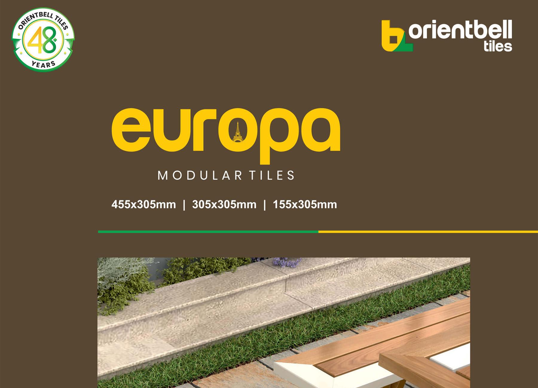 Europa Modular Tiles Catalogue 2026 | 455x305, 305x305,155x305 mm 